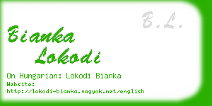 bianka lokodi business card